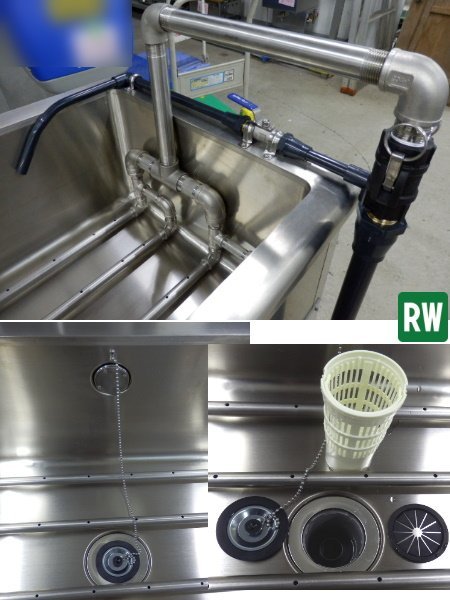 SUS304 洗浄シンク VS126 W1200×D600×H800 三相200V 野菜洗浄 SUS304 洗浄シンク VS126 W1200×D600×H800 三相200V 野菜洗浄