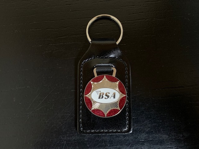 BSA Logo original leather key holder key ring 