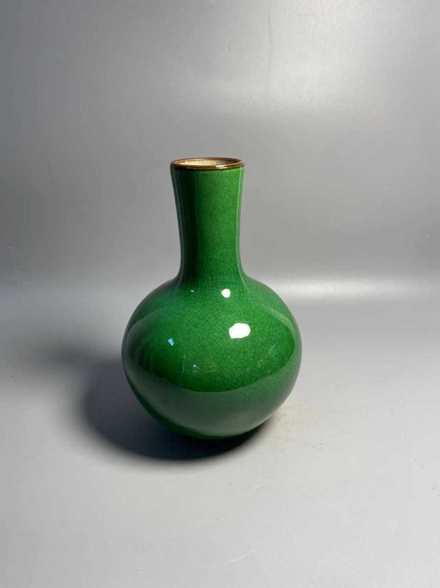 旧家蔵出 清朝期 花瓶 陶磁器 中国美術 時代物 唐物 花入 花瓶 古玩