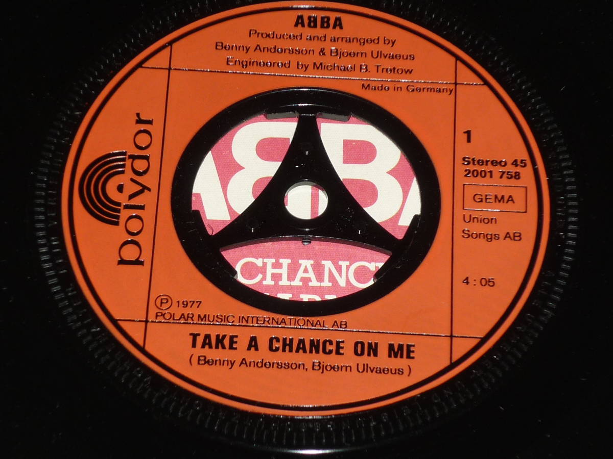 ABBA / Take A Chance On Me / I\'m A Marionette ~ Germany / 1978 год 1 месяц / Polydor 2001 758