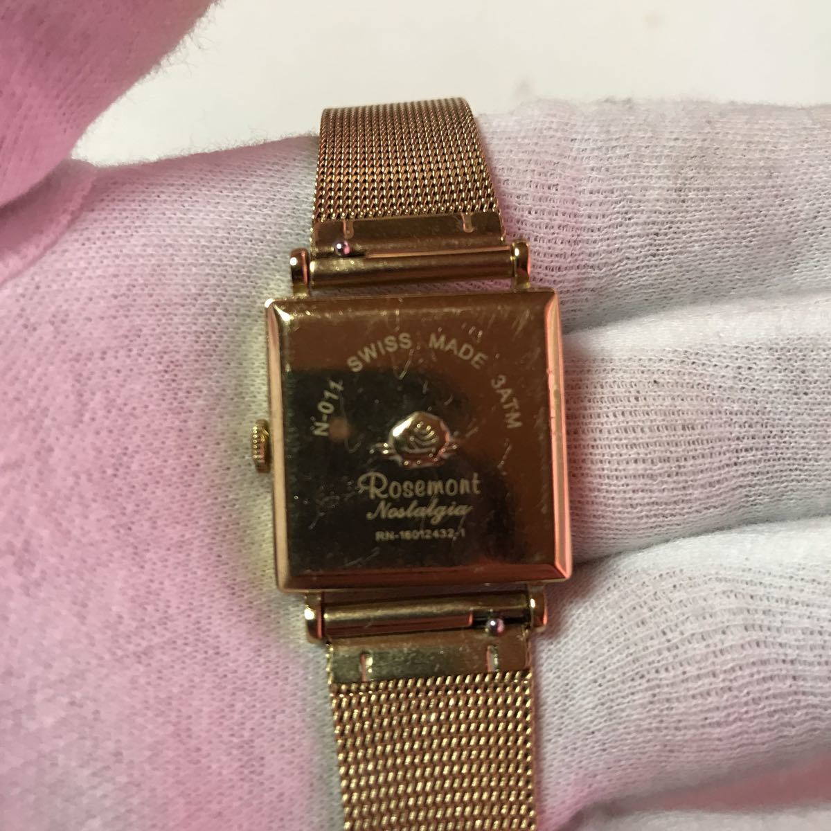 憧れの Rosemont 稼働品 N-011 レディース腕時計 クォーツ ロゼモン GOLD シルバー文字盤 交換用バンド オシャレ レディース腕時計 