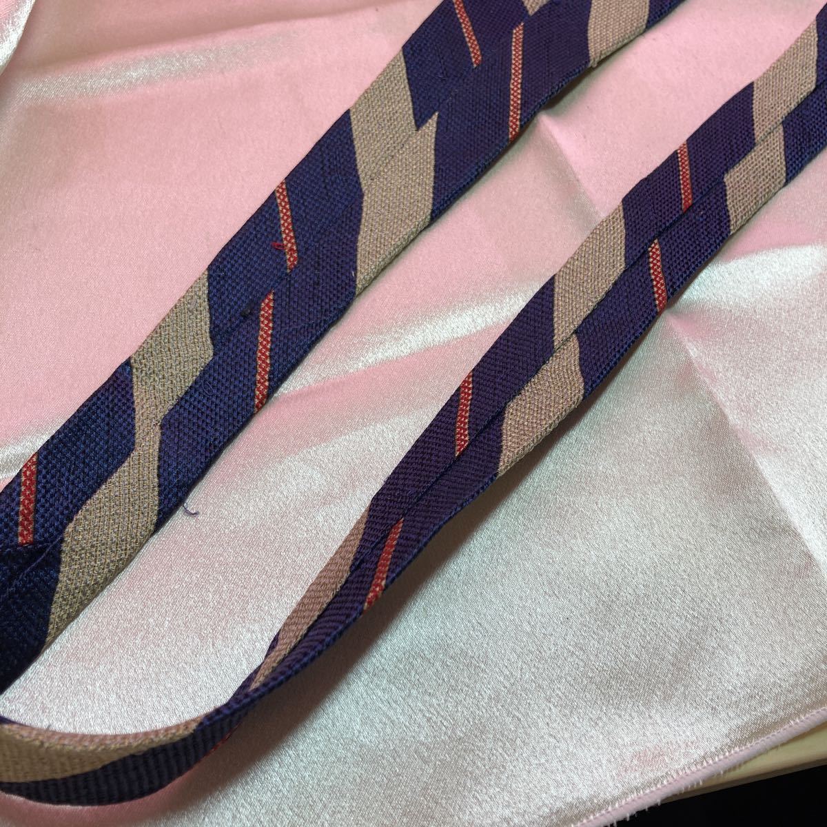  Calvin Klein necktie gentleman men's wedding navy diagonal stripe sa Rally man suit silk silk made in Japan domestic production ck