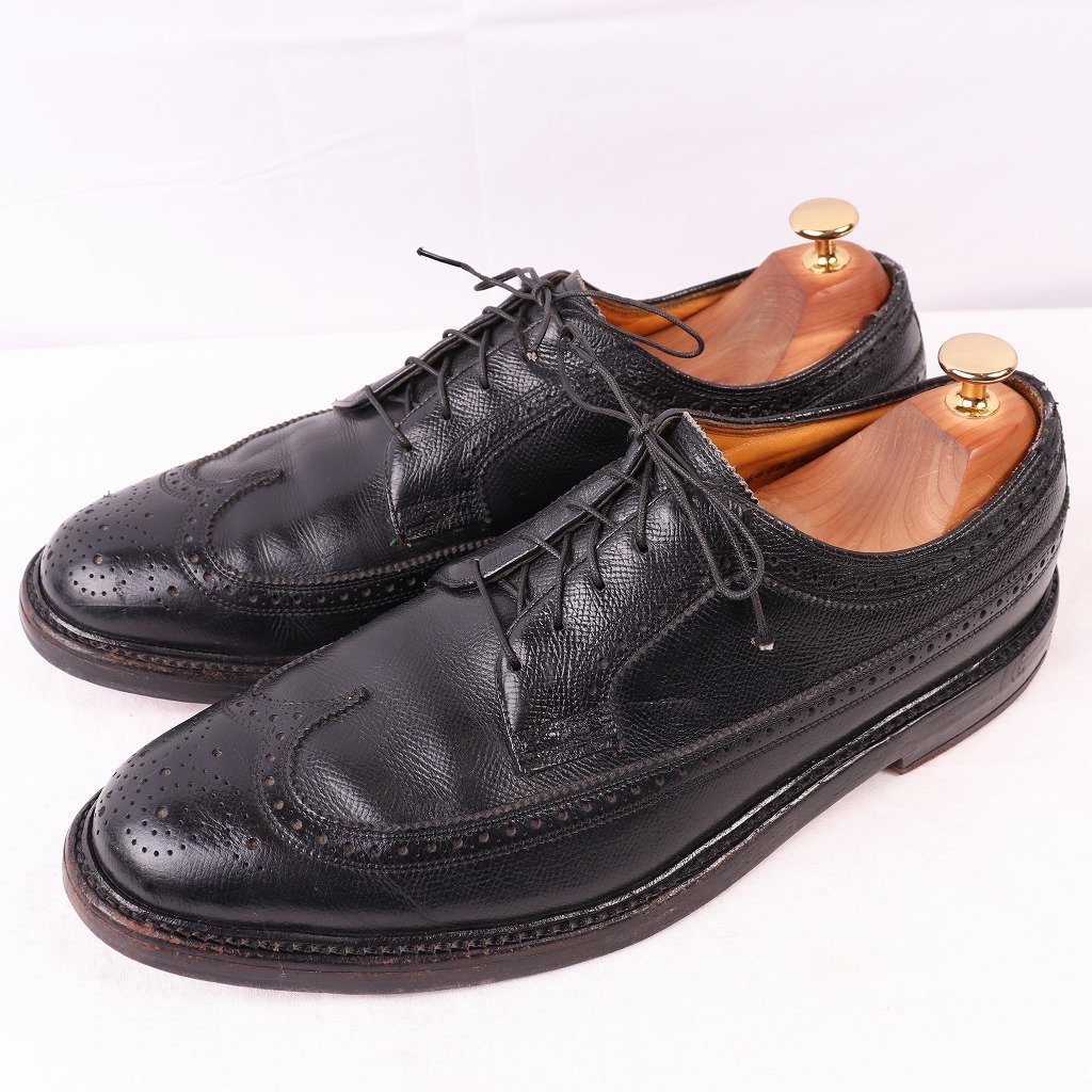 Vintage70's革靴フローシャイムインペリアル黒10DUSA製-
