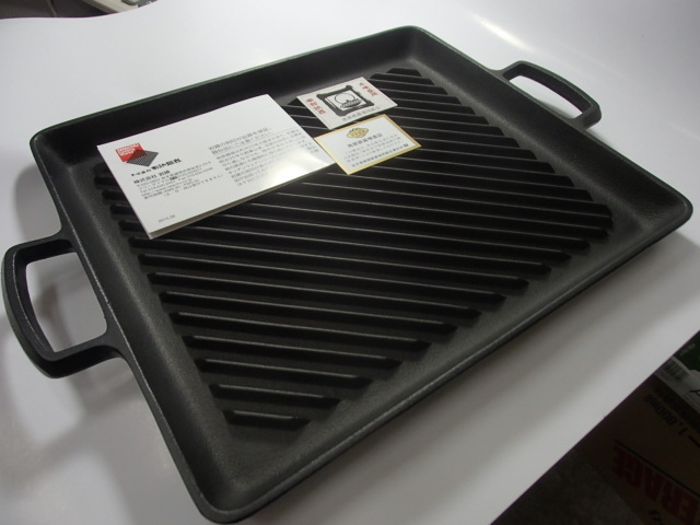  immediately successful bid special price south part iron vessel 23014 oil plate grill 280×240 new goods unused steak grill plate south part iron made in Japan rock . steak grill 