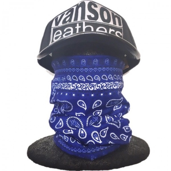 送料無料 TUBE MASK BUFF MASK ストレッチ チューブ マスク Smile Blue Paisley /バイカー バフマスク HUF UV対策 防風 防塵 ヘッドギア_画像2