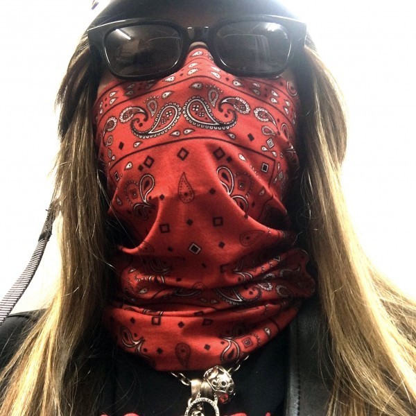 送料無料 TUBE MASK BUFF MASK ストレッチ チューブマスク Red Paisley / バイカー バフマスク HUF マフ ツーリング UV対策 防風 防塵 夏用_画像6