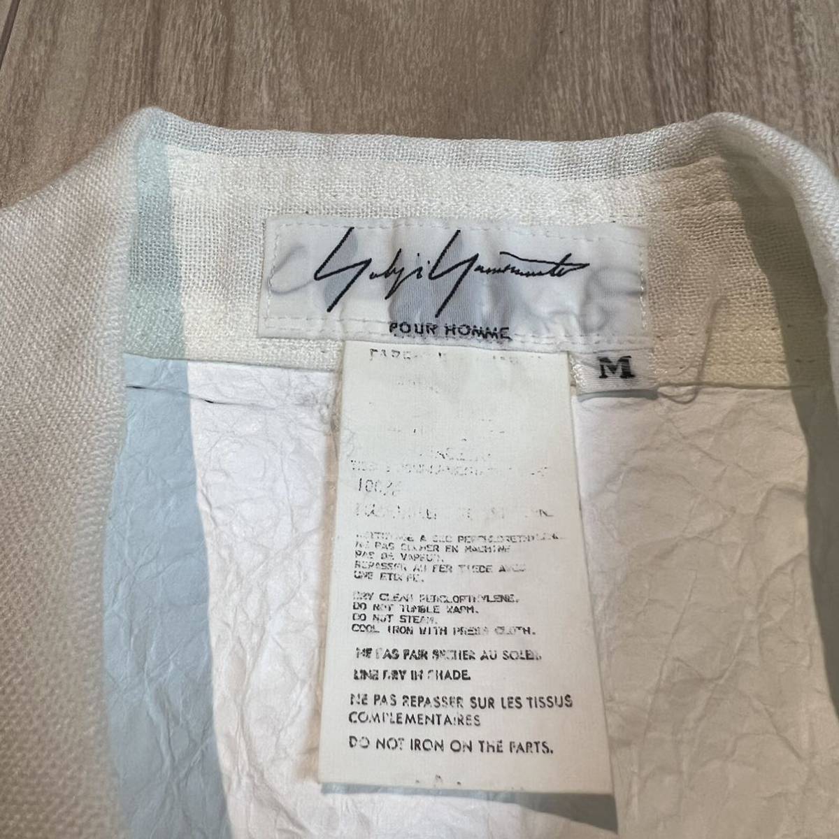 [ очень редкий ]1999ss Yohji yamamoto POUR HOMME Yohji Yamamoto бассейн Homme японская бумага переключатель рубашка с длинным рукавом белый белый мужской R-3404