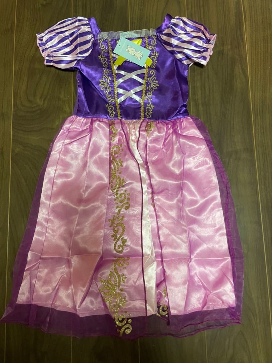 【新品♪】プリンセスドレス☆キッズ 紫 130 お姫様 衣装 花 ラプンツェル ディズニー 子供ドレス 
