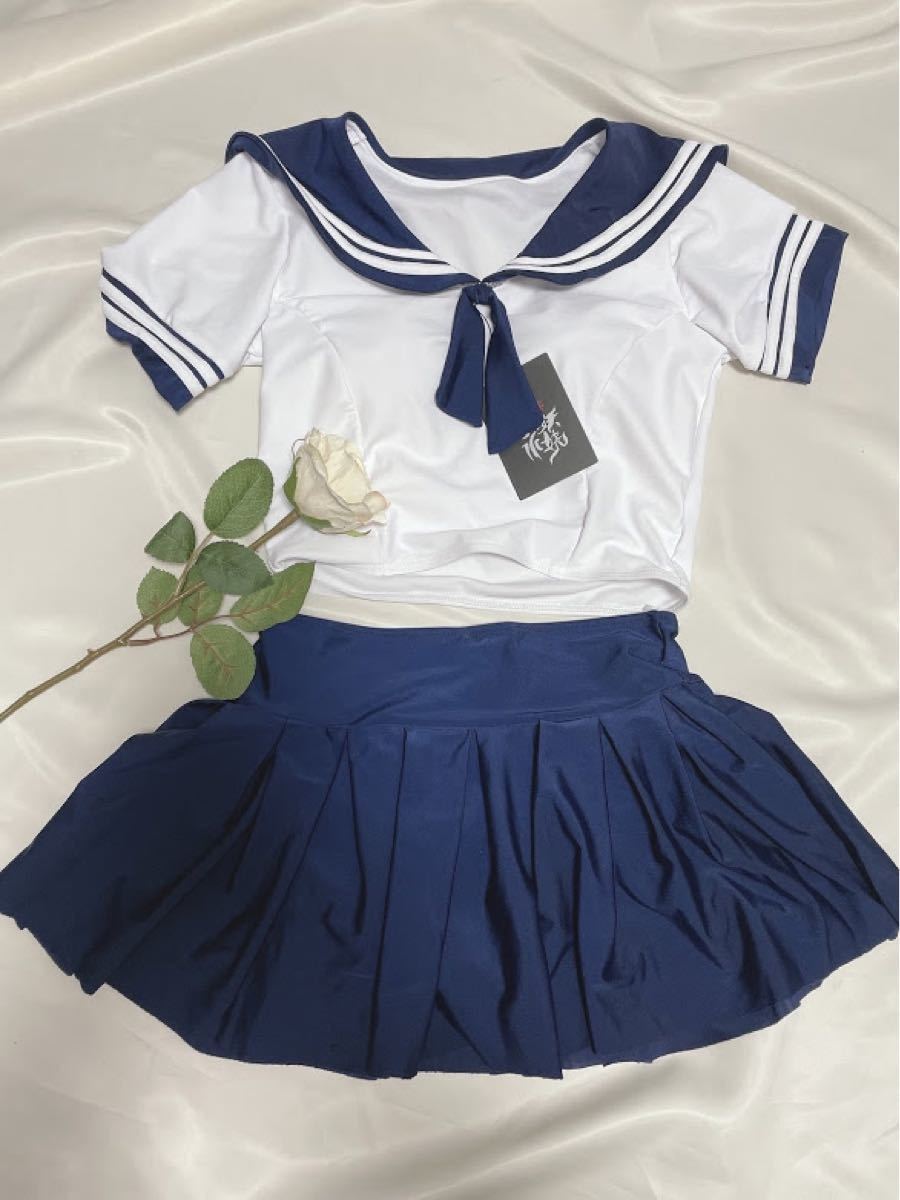 新品【水着】　清楚セーラー服　水泳　プール　Mサイズ　学生　生徒　制服　温泉