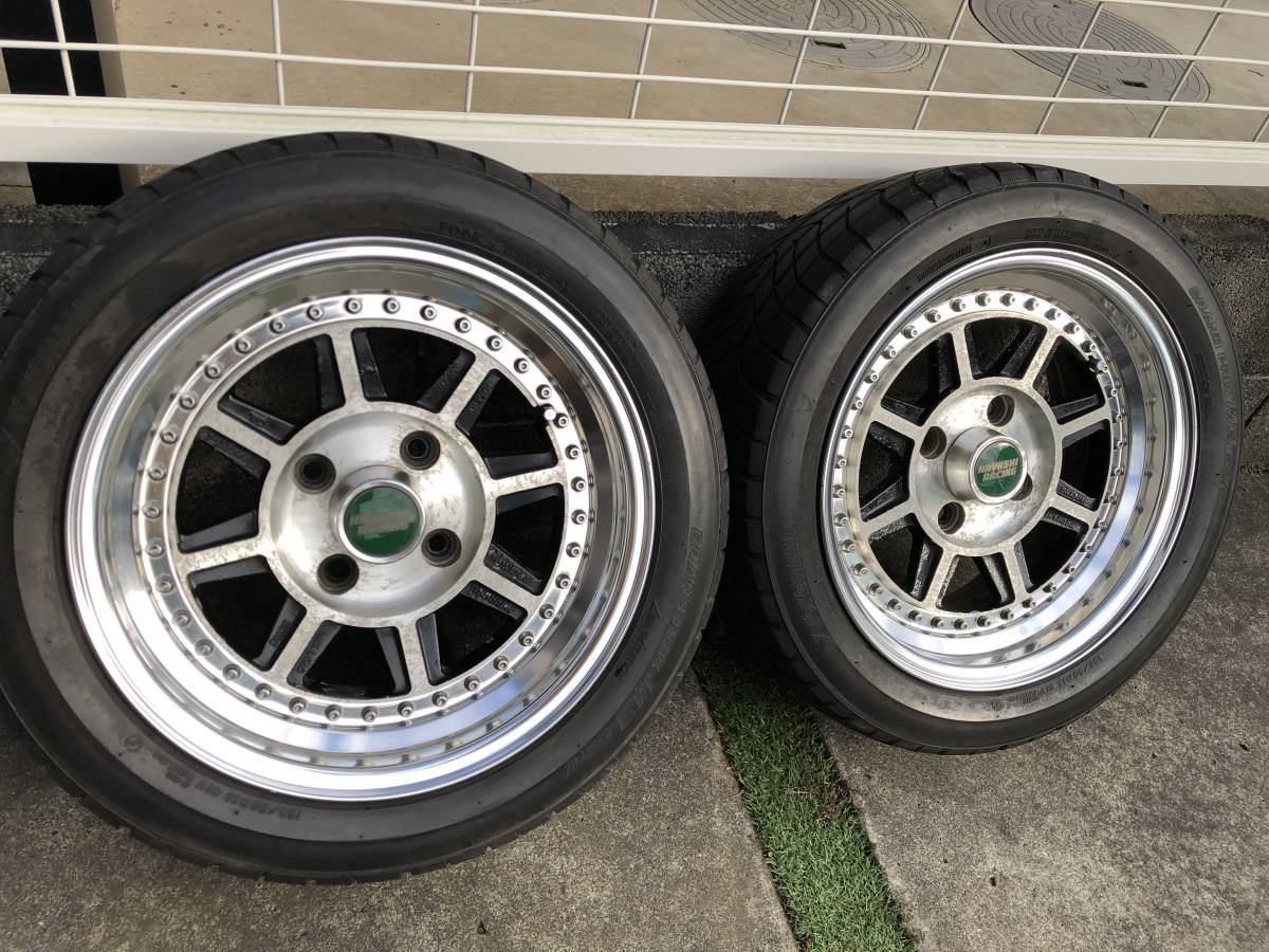 旧車 AE86 R30 セリカ ハコスカ ケンメリ ハヤシレーシング、ハヤシストリート 2ピース2本セット6.5J×15インチPCD114.3完全売切り