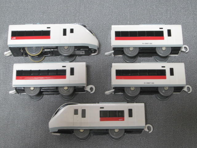 プラレール　 E657系　５両編成　特急電車 　ひたち　ときわ 　常磐線　　中古　　　　　_画像3
