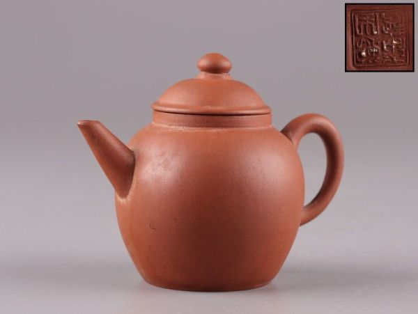 中国古玩 唐物 煎茶道具 朱泥 紫泥 紫砂壷 茶壷 急須 在印 時代物 極上品 初だし品 6120