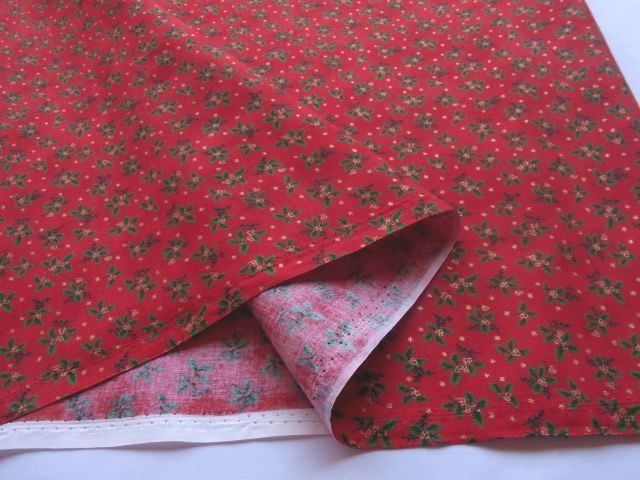 ★Handwork*Fabric♪スケア♪X'mas♪ヒイラギ(赤)♪109×30★【NE1980-B】