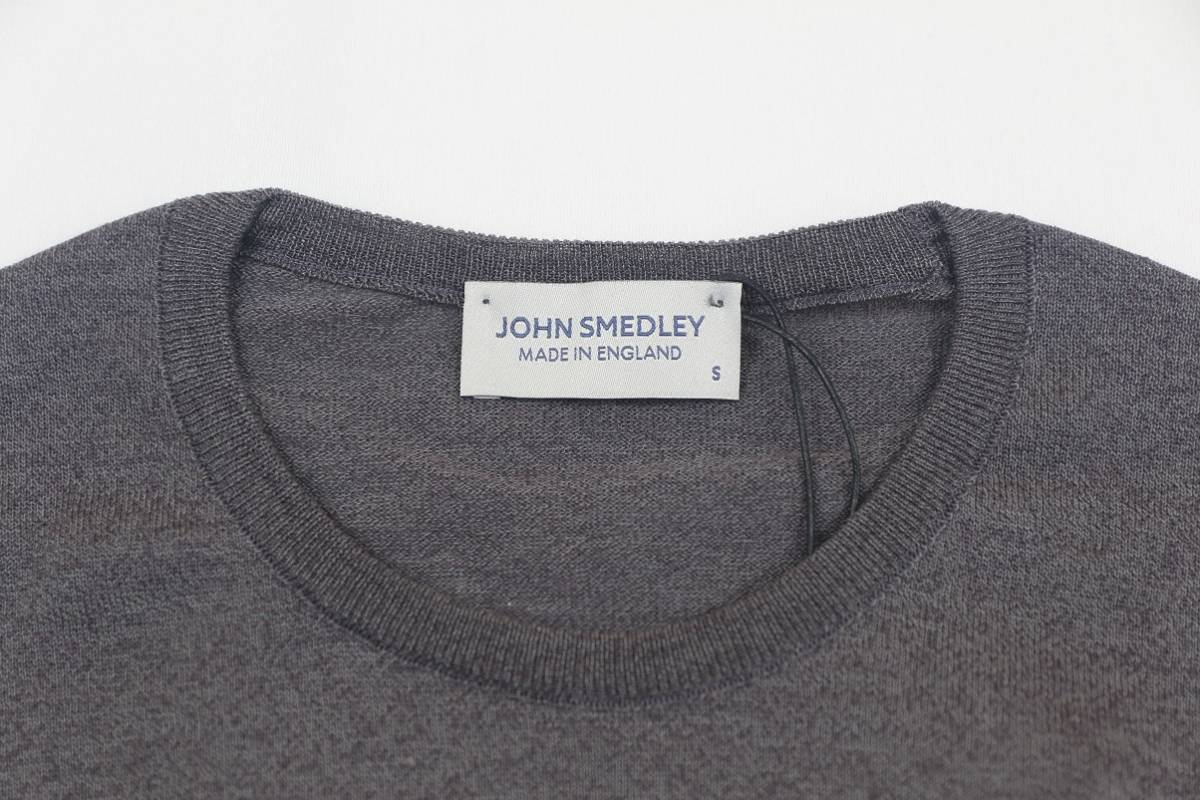 新品 John Smedley　ジョンスメドレー 最高級シーアイランドコットン・メリノウール　 Sサイズ 　ANTHRACITE_画像2
