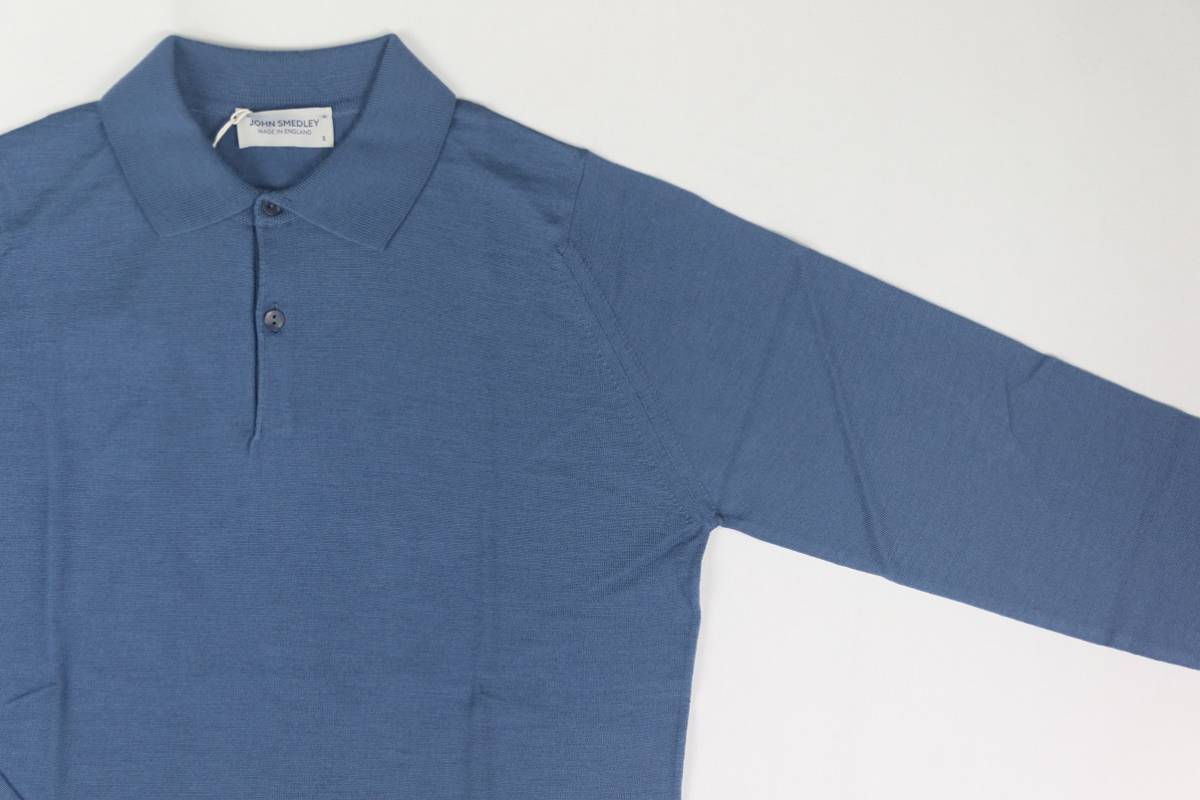 新品 John Smedley　ジョンスメドレー　 最高級メリノウール　 ロングポロ　Sサイズ 　DEEP POOL