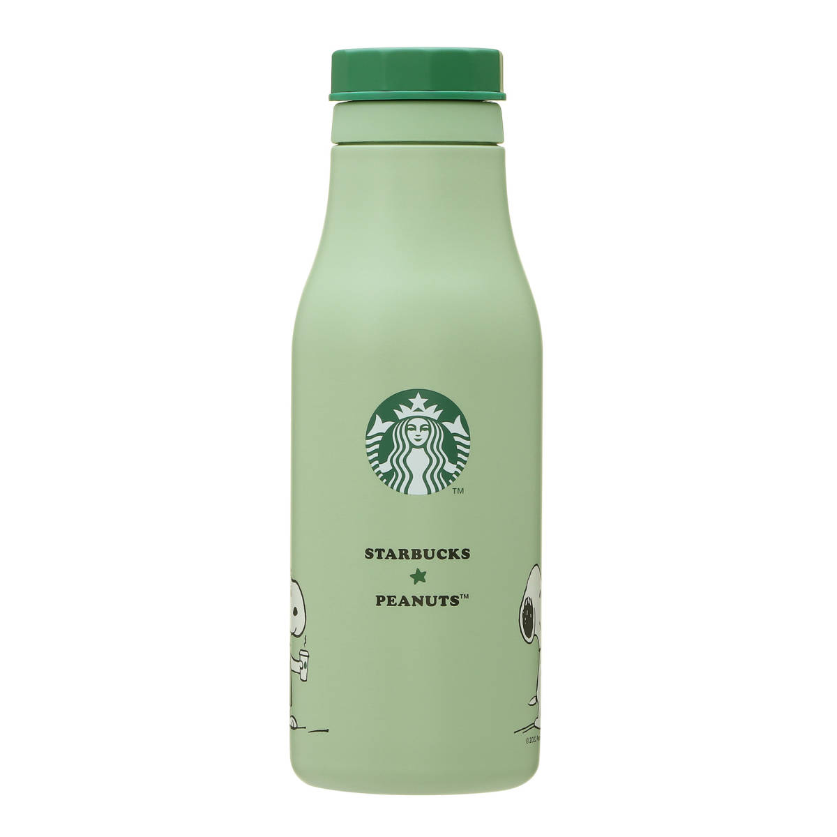 新品未使用 スターバックス ピーナッツ ステンレスロゴボトル 473ml グリーン STARBUCKS PEANUTS SNOOPY