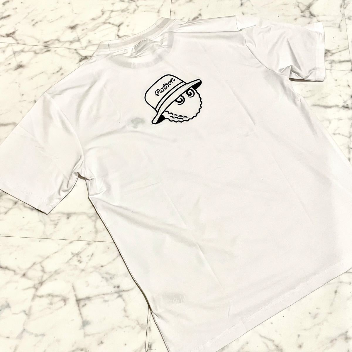 試着のみ】malbon マルボン ゴルフ トップス Tシャツ メンズ （ホワイト）Lサイズ