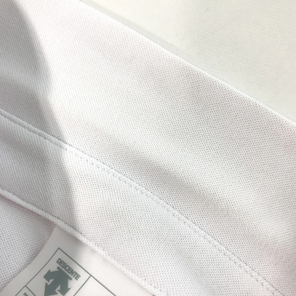 DESCENTE GOLF デサントゴルフ中田英寿 2020年モデル ハーフジップ 半袖ポロシャツ JAPAN ボーダー柄 レッド系 L [240001688268]_画像8