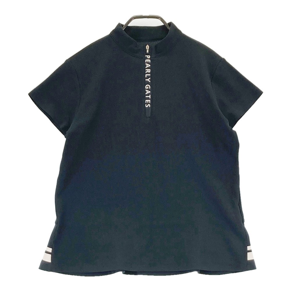 日本最大の PGG PEARLY GATES パーリーゲイツ 2021年モデル ハーフジップ半袖Tシャツ ネイビー系 1 [240001806476] ゴルフウェア レディース パーリーゲイツ
