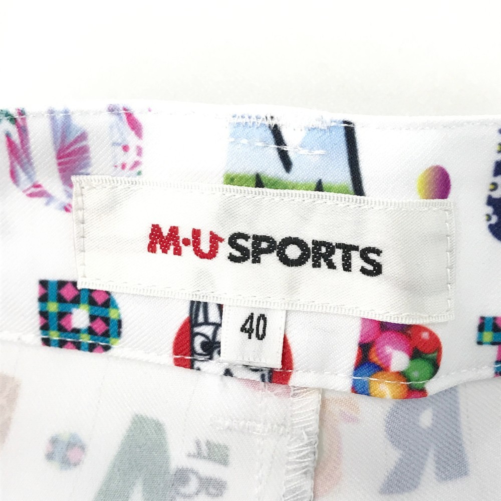 【新品】MU SPORTS エムユースポーツ ハーフパンツ ロゴ 総柄 ホワイト系 40 [240001798711] ゴルフウェア レディース_画像7