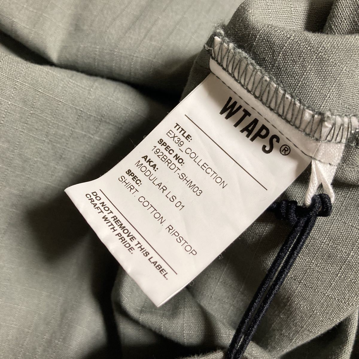 新品 WTAPS 19AW MODULAR LS 01 /SHIRT. COTTON. RIPSTOP サイズ3