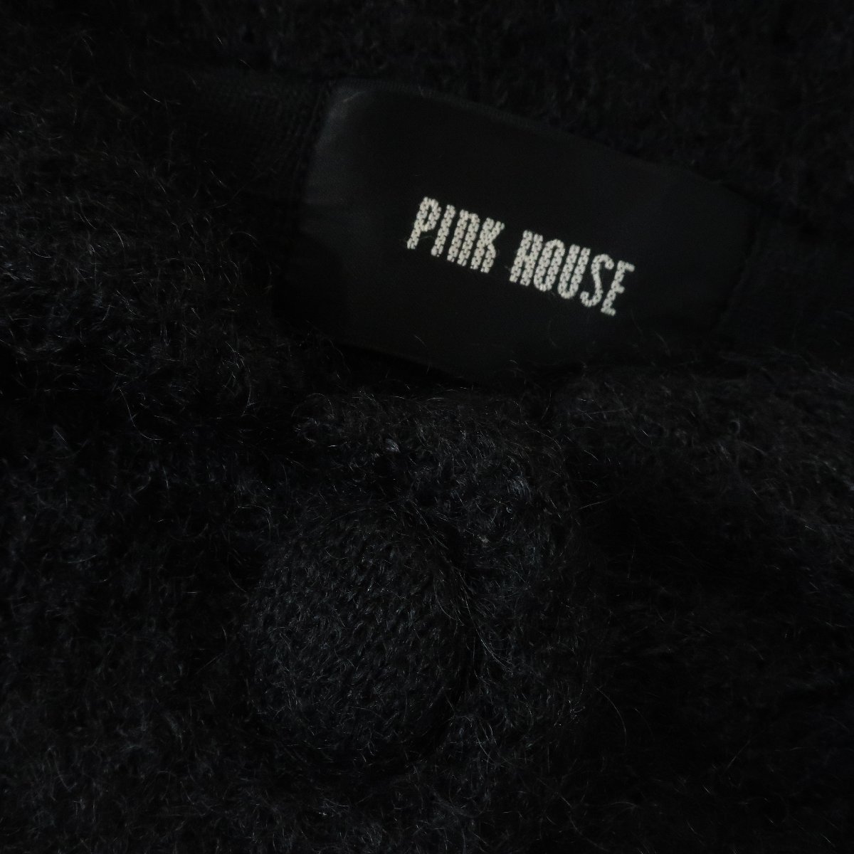 PINK HOUSE ピンクハウス★ふんわり暖かニット！ジャケット ショート コート 秋冬 黒系 着回し力抜群♪レイヤードに重宝 ㈱メルローズ z098_画像6