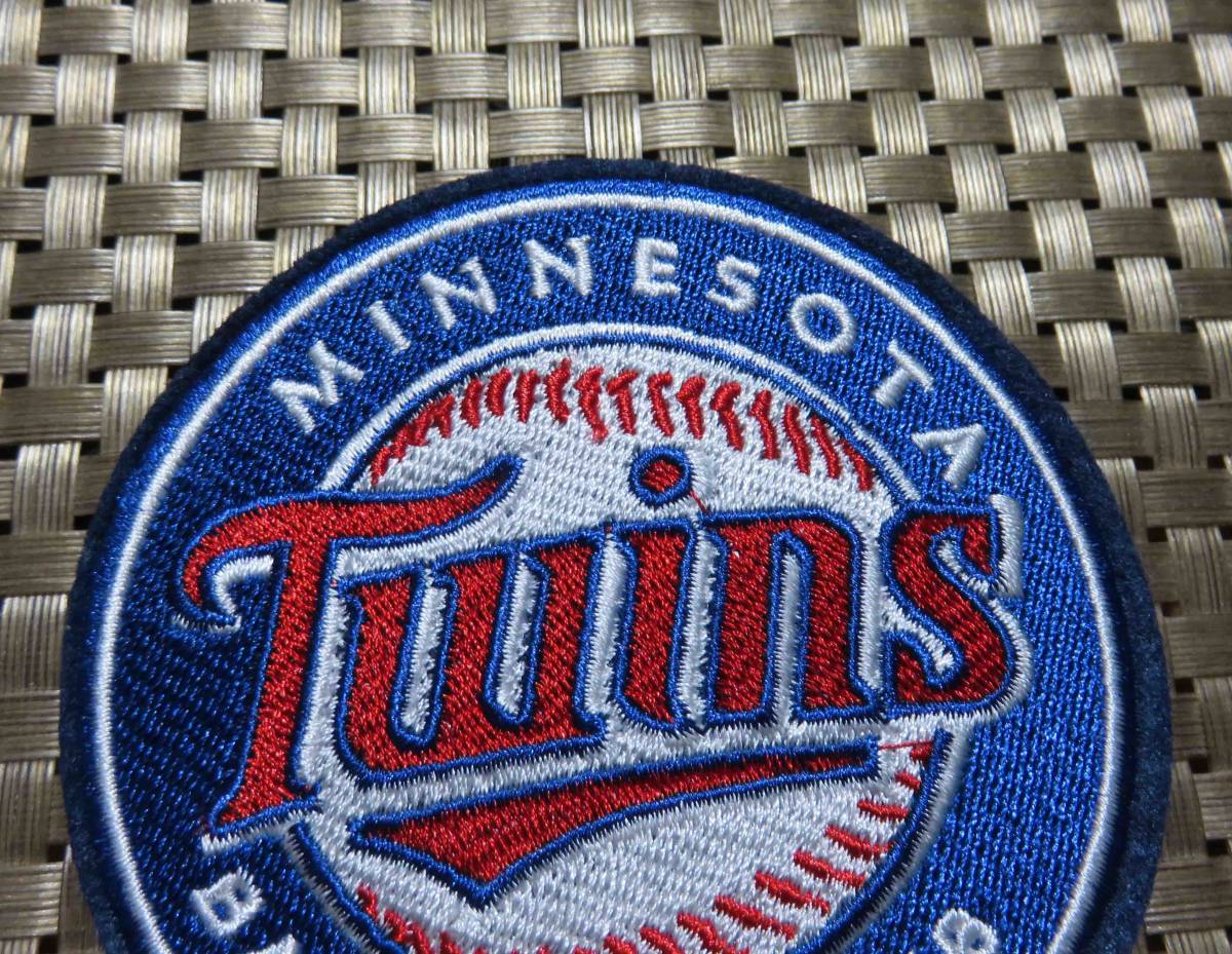  紺赤白（円型）◆新品MLB ミネソタ・ツインズ Twins野球ベースボール 刺繍ワッペン （パッチ）◆　◎アメリカ　スポーツ　メジャーリーグ