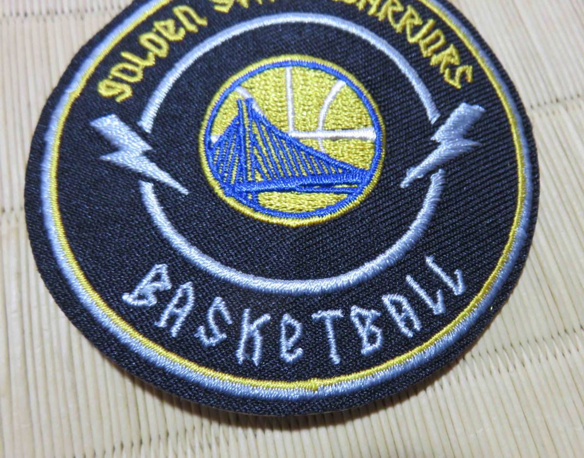 黒黄円（青橋） ■新品NBAゴールデンステート・ウォリアーズGolden State Warriors刺繍ワッペン◆バスケットボール◎アメリカ　スポーツ