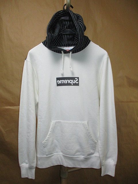 SUPREME ×　COMME des GARCONS SHIRT　コムデギャルソン　14SS BOX LOGO HOODED パーカー　黒　白　S_画像1