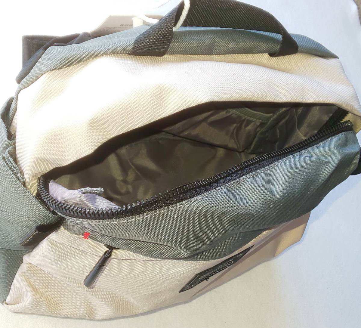 3WAY bag shoulder bag handbag waist bag beige / gray canvas ground 