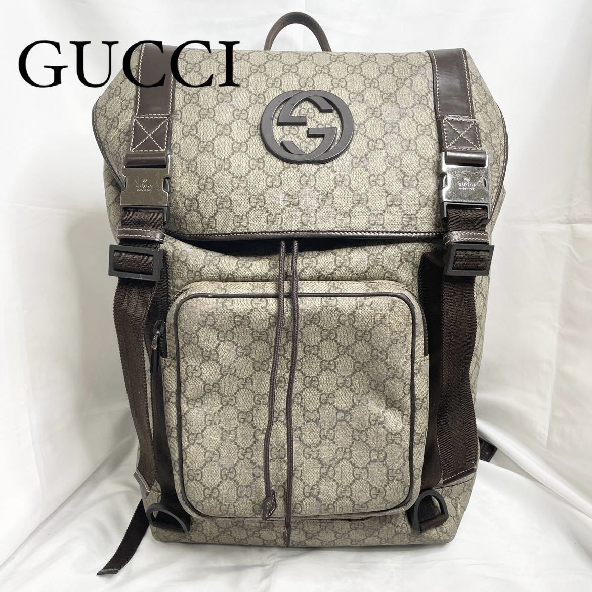 1円~☆ GUCCI グッチ GG リュックサック バックパック ブラウン 茶 大 1円~☆ GUCCI グッチ GG リュックサック バックパック ブラウン 茶 大