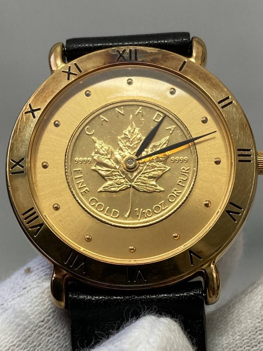メイプルリーフ金貨 1/10oz GUIDO VIETRI 腕時計 SILVER 925の画像2