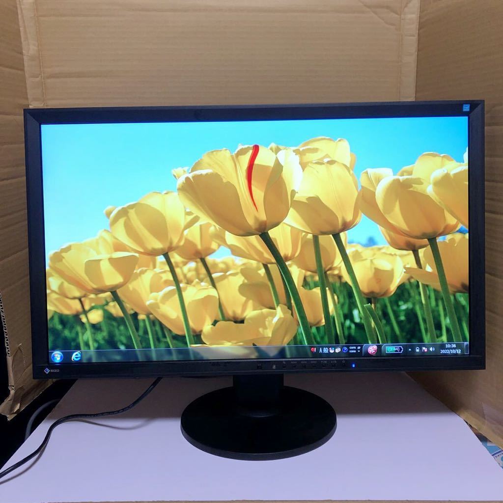 中古美品EIZO 27型液晶モニター FlexScan EV2736Wワイド 高さ調整 縦回転(使用時間6175H）動作品 SHY666_画像1