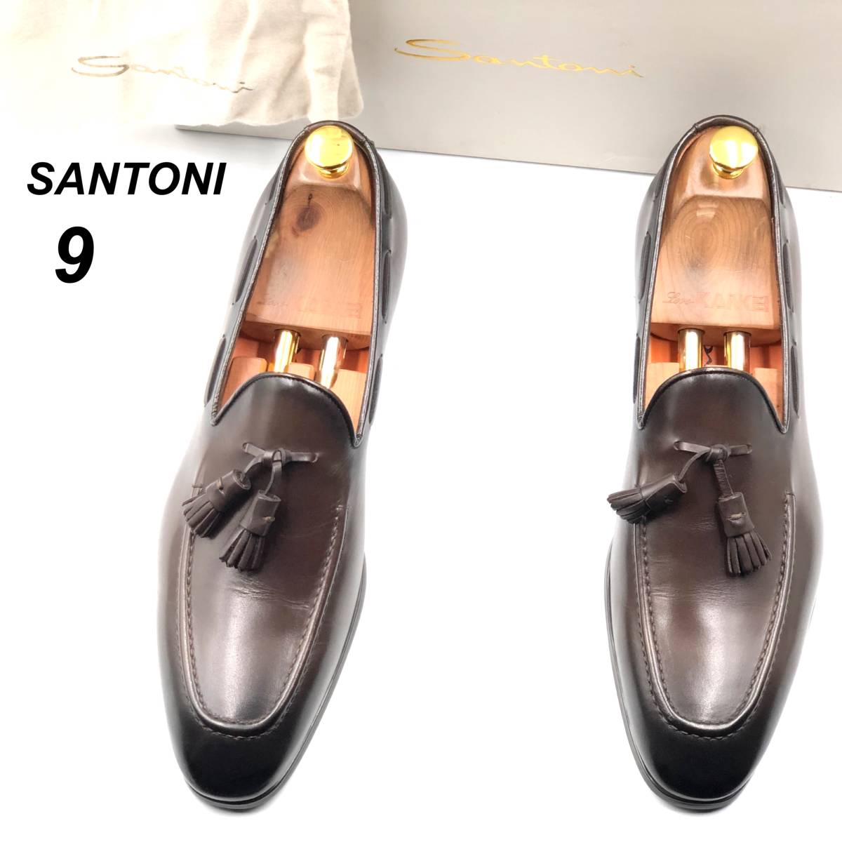 即決 未使用 SANTONI サントーニ 27cm 9 16712 メンズ レザーシューズ