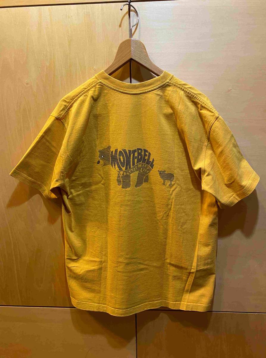 mont-bell モンベル クマ プリント 半袖 Tシャツ M メンズ 登山 熊 アウトドア_画像2