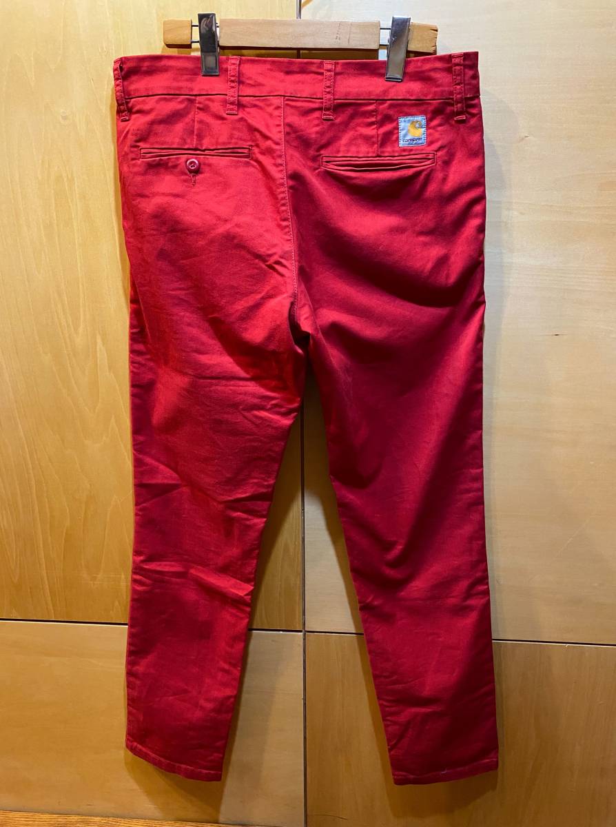 Carhartt WIP カーハート SID PANT シド パンツ スリムフィット 赤 32_画像4