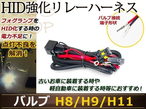 HID 電源強化 リレーハーネス H8 H11 H16 ヘッドライト フューズ 電圧 安定 ユニット 12V 35W/55W 防水 専用カプラー フォグランプ_画像1