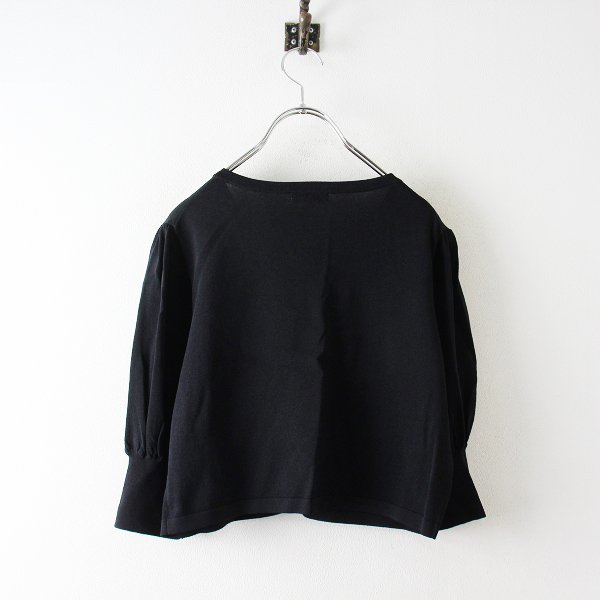 極美品 定価1.9万 2021SS TOCCA トッカ 機能付&洗える FAR FALLA CARDIGAN カーディガン M/ブラック パフスリーブ【2400013021517】