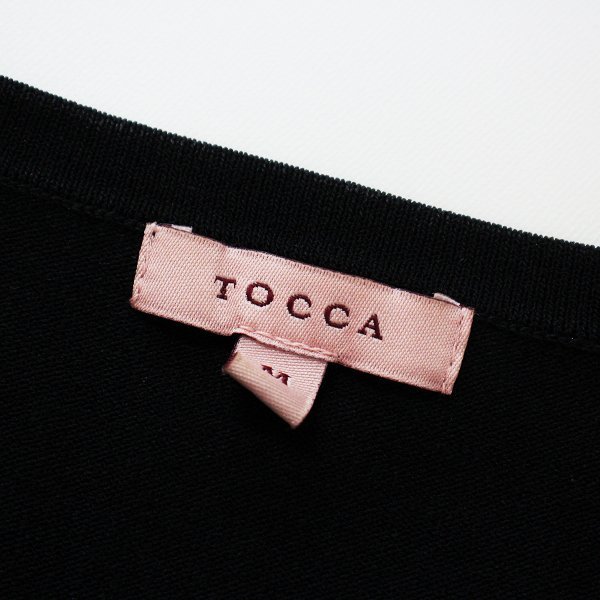 極美品 定価1.9万 2021SS TOCCA トッカ 機能付&洗える FAR FALLA CARDIGAN カーディガン M/ブラック パフスリーブ【2400013021517】