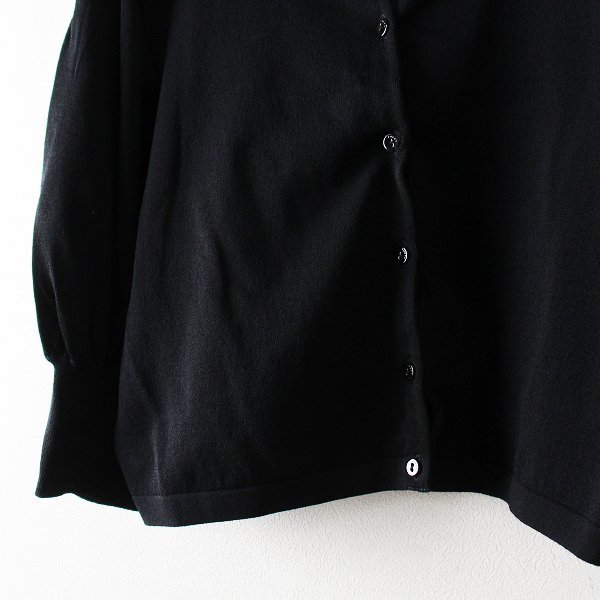 極美品 定価1.9万 2021SS TOCCA トッカ 機能付&洗える FAR FALLA CARDIGAN カーディガン M/ブラック パフスリーブ【2400013021517】