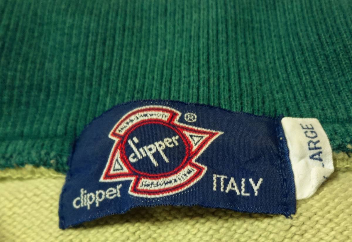 *Clipper ITALY Clipper воротник имеется желтый зеленый цвет. толстый футболка L размер акционерное общество Tokyo maru to, местного производства товар, мужской тоже *