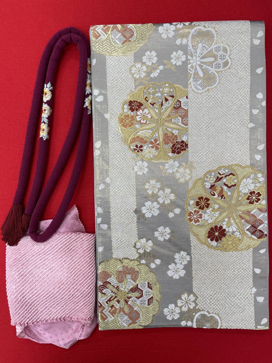 【振袖5点セット!】ベージュ 桜 菊 成人式 結納 列席 衣裳