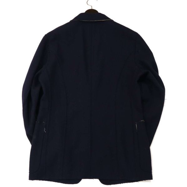 美品★ Paul Smith LONDON ポールスミス 刻印ボタン カットオフ フランネル ウール ブレザー ジャケット 紺ブレ Sz.M メンズ G2T03352_A#N_画像5
