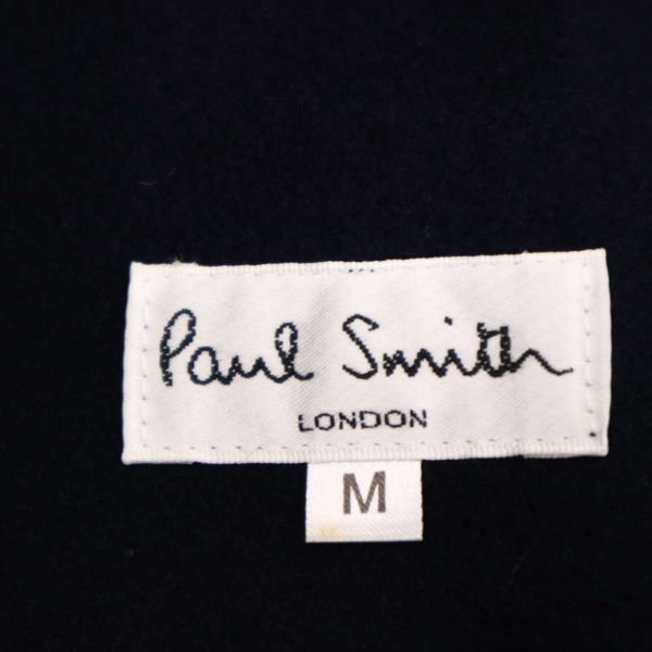 美品★ Paul Smith LONDON ポールスミス 刻印ボタン カットオフ フランネル ウール ブレザー ジャケット 紺ブレ Sz.M メンズ G2T03352_A#N_画像7