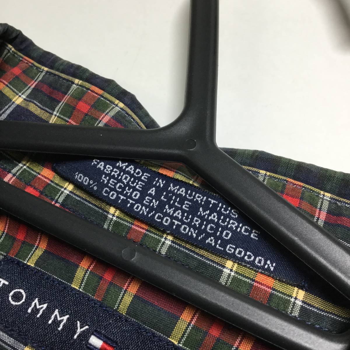 90s TOMMY HILFIGER トミーヒルフィガー 長袖ボタンダウンシャツ マルチチェック柄 Mサイズ_画像9