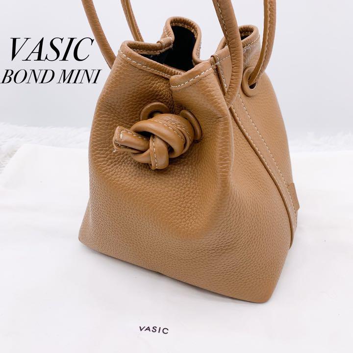 VASIC BOND ハンドバッグ 巾着 2way レザー ブラウン - ハンドバッグ