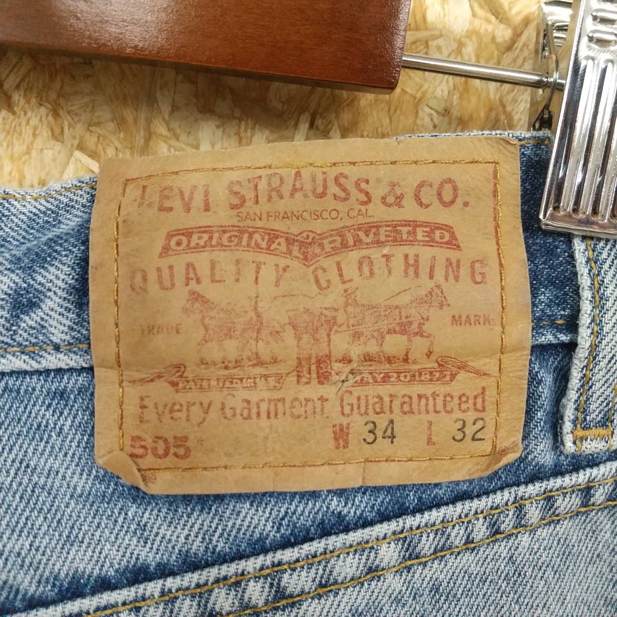 HB728【2003】Levi’ｓ 505 Ｗ34 Ｌ32 トップボタン裏110 ドミニカ製 02年/02月 ジーンズ デニム 古着 リーバイス【130102000022】_画像8