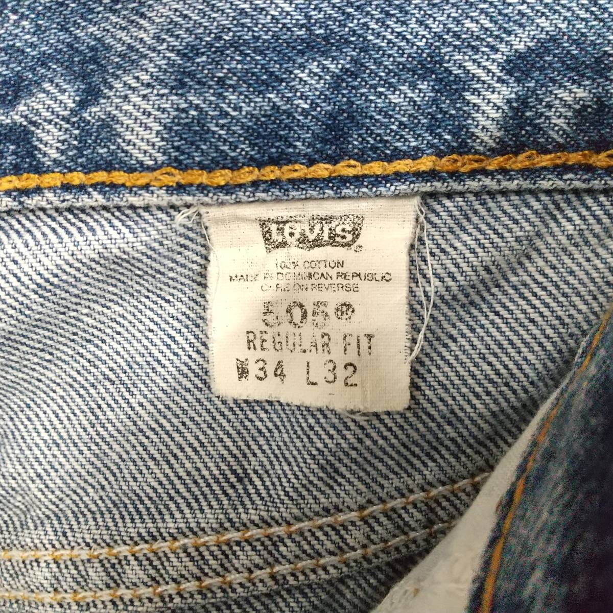 HB728【2003】Levi’ｓ 505 Ｗ34 Ｌ32 トップボタン裏110 ドミニカ製 02年/02月 ジーンズ デニム 古着 リーバイス【130102000022】_画像6