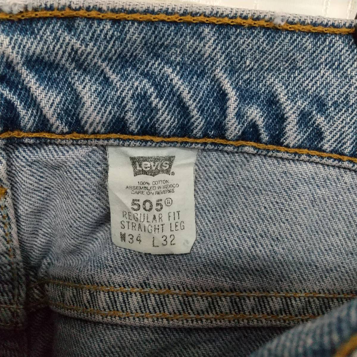 HB719【2003】LEVI'S 505 レギュラーフィット デニムパンツ W34 L32 ボタン裏104 古着 リーバイス ジーンズ【130102000022】_画像5