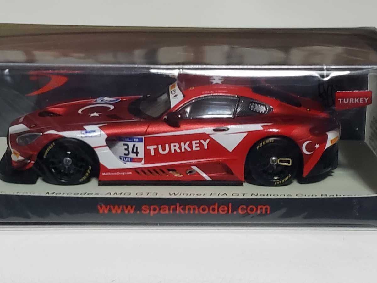 新品 1/43 スパーク SPARK メルセデス AMG GT3 2018 FIA GT ナショナルカップ バーレーン WINNER チーム トルコ #34 S.Yoluc / A.Guven